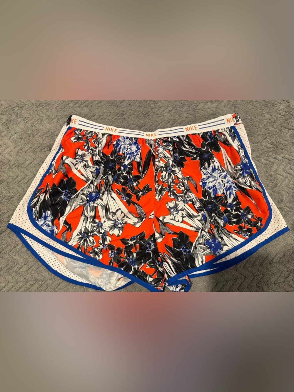 Nike Women's Orange Floral Performance Shorts
